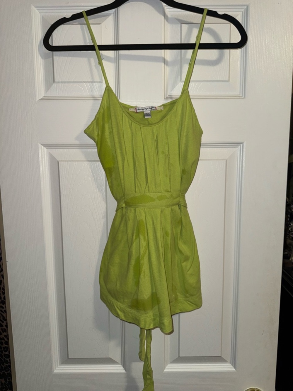 American Eagle Outfitters Bright Lime Green Pleated Tank